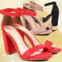 Sandália Ala Salto Grosso Suede Feminina