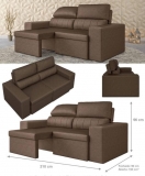 Sofá Retrátil e Reclinável 3 Lugares Velosuede – Enigma Next Sofás