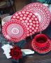 Aparelho de Jantar e Chá 20 Peças Oxford Daily Floreal Renda Branco/Vermelho