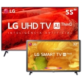 Smart TV LED 55″ UHD 4K LG 55UM7520PSB + Smart TV LED 32″ HD LG 32LM625BPSB