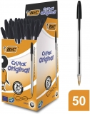 Caneta Esferográfica BIC Cristal Dura Mais, A Clássica Preta, 835208, 50 unidades
