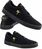 Sapatênis Polo Joy Tamanhos Especiais Números Grandes Preto com Amarelo