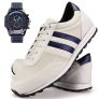 Tênis Casual Neway Masculino Cadarço Branco Marinho + Relógio Sport
