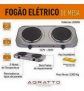 Fogão Elétrico de Mesa 2.000W 2 Bocas Inox Agratto