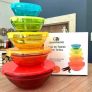 Conjunto de Tigelas Coloridas Casa Ambiente em Vidro e Plástico – 5 Peças