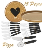 Kit Para Pizza Tramontina My Lovely Kitchen Tramontina Dourada