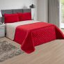 Kit: 1 Cobre Leito Queen + 2 Porta Travesseiros Dupla Face em 5 Cores – Casa Dona Vermelho ou Preto