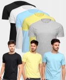 Kit Camiseta Básica c/ 5 Peças Masculina – Básicos Branco,Preto / Branco,Marinho