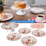 Conjunto para Bolo Cerâmica Scalla Paris – 5 Peças