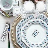 Aparelho de Jantar 20 Peças Porcelana Schmidt – Octogonal Mantiqueira