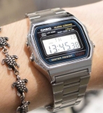 Relógio Unissex Casio Digital Resistente à Água – A158WA-1DF Prata