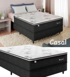 Cama Box Casal (Box + Colchão) Plumatex – Molas Ensacadas 53cm de Altura Dallas