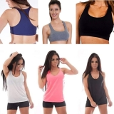 kit 5 regatas nadador + 5 tops nadador feminino academia musculação fitness