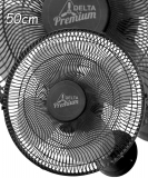 Ventilador Oscilante de Parede Venti Delta, Grade Plástico, 50cm, Bivolt, Preto