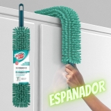 Espanador Chenille Flash Limp Verde Água / Verde Esmeralda