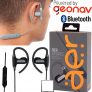Fone de Ouvido Bluetooth Geonav AER AER02B – Intra-auricular Esportivo com Microfone Preto