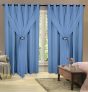 Cortina 100% Corta Luz Com Forro Blackout PVC Com Voil 2,00M X 2,50M Azul Para Varão Simples