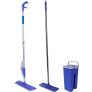 Mop Flat + Mop Spray Cinza e Azul – Fun Clean