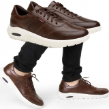 Sapatênis Casual Vittal Masculino – Marrom – Couro Legitimo