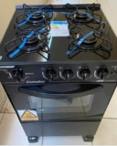 Fogão 4 Bocas Esmaltec Preto – Acendimento Automático Agata Glass
