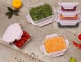Jogo de Potes de Vidro Casambiente com Tampa – Retangular Amo Cozinhar JGTI043 3 Peças