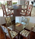 Conjunto para Sala de Jantar Mesa e 4 Cadeiras Espresso Móveis Choco/Passion