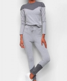Conjunto ESV Blusa e Calça Moletinho Feminino – Chumbo e Cinza
