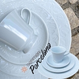 Aparelho de Jantar Chá 20 Peças Germer Porcelana – Redondo Branco Folk