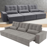 Sofá Retrátil Reclinável 6 Lugares Velosuede – Golden Next Sofás