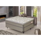 Cama Box Casal + Colchão Hellen Alpha com EuroPillow e Molas Ensacadas 61x138x188 cm – Bege