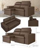 Sofá Retrátil e Reclinável 3 Lugares Velosuede – Enigma Next Sofás