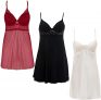 Kit 3 Camisola Feminina Bojo BOYOU Canelado Transparência Renda Sexy 001