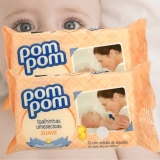 Lenço Umedecido Pom Pom Suave – 50 Unidades
