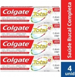 Creme Dental Colgate Total 12 Clean Mint 90g Promo Bandeja 4un