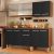 Cozinha Completa Madesa Emilly Box com Balcão e Armário Vidro – Rustic/Preto