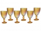 Jogo de Taças para Água de Vidro 300ml – 6 Peças Casambiente Bico de Abacaxi