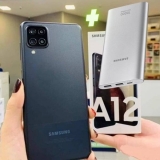 Smartphone Samsung Galaxy A12 Preto 64GB + Bateria Externa Samsung 10.000MAh Carga Rápida USB Tipo C – Prata