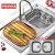 Cuba Dupla de Sobrepor para Cozinha Franke – Inox Retangular 86x51cm Onda Dupla