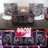 Mini System LG Bluetooh USB MP3 CD Player 440W – Karaokê CJ44 X Boom