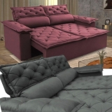 Sofá 3 Lugares Retrátil e Reclinável Cama inBox Compact 1,80m Velusoft