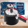 Panela de Pressão 4,5L Clock Original em Alumínio e Tampa Polida – Preto