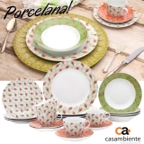 Aparelho de Jantar Chá 20 Peças Casambiente – Porcelana Redondo Flox