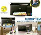 Impressora Multifuncional Epson EcoTank L3150 – Tanque de Tinta Wi-Fi Colorida USB