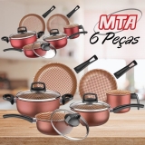 Jogo de Panelas MTA Flora, Antiaderente, 6 Peças