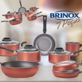 Conjunto de Panelas 7 Peças Brinox Clove Cobre em Alumínio com Revestimento Interno