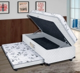 Cama Box Conjugada Solteiro Lightspuma Carol Espuma D28 com Cama Auxiliar 61x88x188 cm