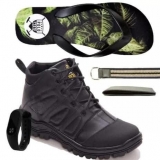 Kit Bota Coturno Adventure Masculino + Relógio + Chinelo + Carteira + Cinto – Eco Canyon