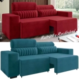 Sofá Retrátil e Reclinável 4 Lugares – Revestimento Suede Elite Style Linoforte