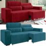 Sofá Retrátil e Reclinável 4 Lugares – Revestimento Suede Elite Style Linoforte