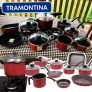 Jogo de Panelas Tramontina Antiaderente Alumínio – Vermelho 10 Peças Turim + Panela de Pressão 4,5L